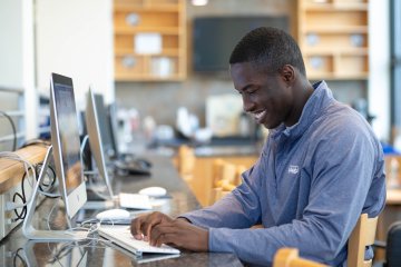 Student using computer