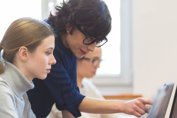 Students and professor in a classroom
