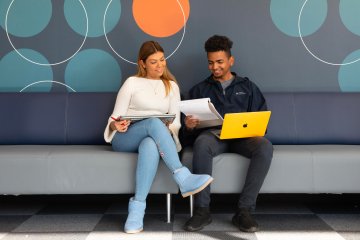 students talking