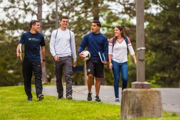 Mercy students walking on campus
