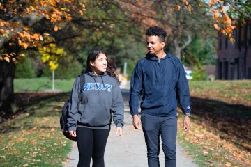 Students walking on campus