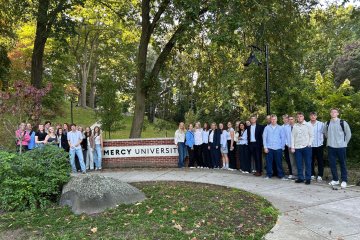 Danish high school delegation visits Mercy University's Westchester Campus
