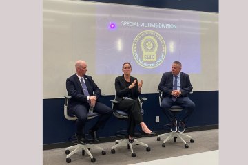 NYPD Special Victims Unit gives a presentation to students at Mercy University