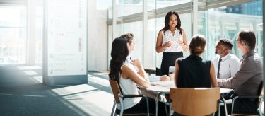Managing a corporate meeting.