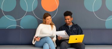 students talking