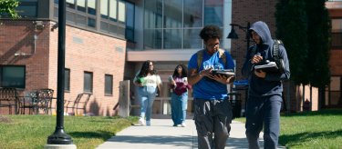 Students walking on Westchester campus