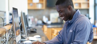Student using computer