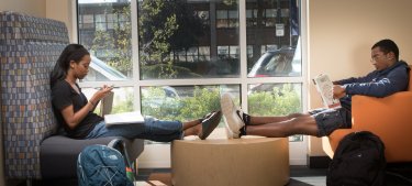 Students in lounge on Dobbs Ferry