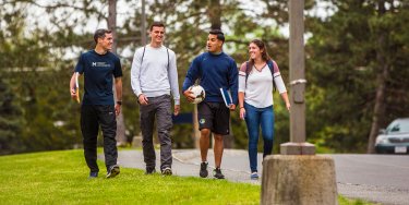 group of students walking outside