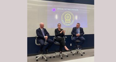 NYPD Special Victims Unit gives a presentation to students at Mercy University