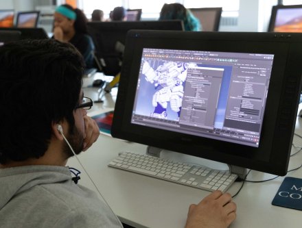 Animation student working on a project.
