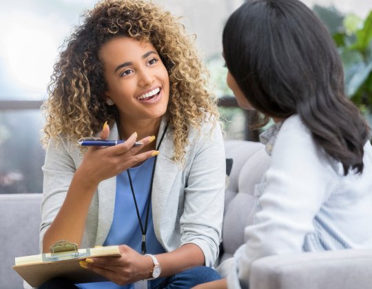 A mental Health Counselor working with her patient.