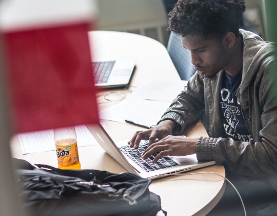 A student hard at work.