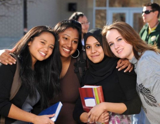 group of students on campus