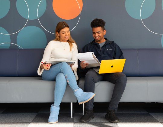 students talking