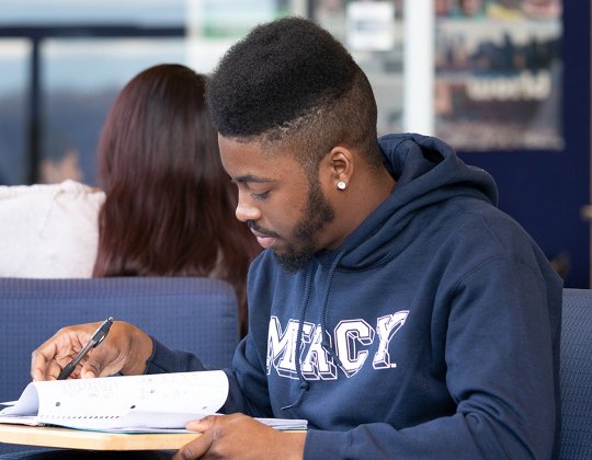 student studying
