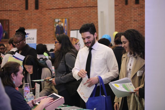 Mercy University students at job and internship fair