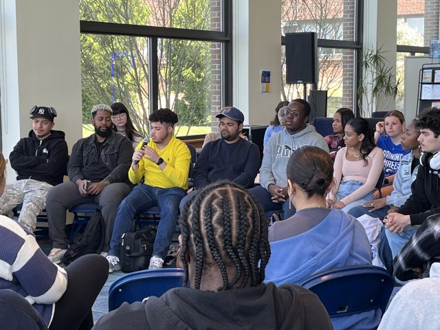 Students speak at Learning with AI event at Mercy University's Westchester Campus