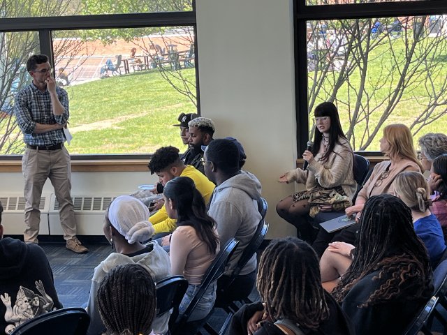 Students speak at Learning with AI event at Mercy University's Westchester Campus